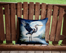 Load image into Gallery viewer, Blue Heron Under the Moonlight Throw Pillow - 14x14 Decorative Pillow – Art for Your Home &amp; Patio