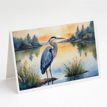 Load image into Gallery viewer, Blue Heron in the Golden Hour Greeting Cards - Blank Note Cards – 8-Pack of Artist-Designed Cards with Envelopes