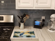 Load image into Gallery viewer, Blue Heron in the Golden Hour Glass Cutting Boards – Durable, Decorative Kitchen Art