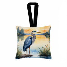 Load image into Gallery viewer, Blue Heron in the Golden Hour Hanging Square Fabric Ornament 3.5 × 3.5
