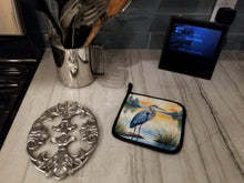 Load image into Gallery viewer, Blue Heron in the Golden Hour Pot Holders - Set of 2 Decorative Kitchen Helpers | Made in the USA