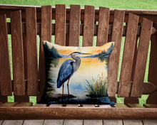 Load image into Gallery viewer, Blue Heron in the Golden Hour Throw Pillow - 14x14 Decorative Pillow – Art for Your Home &amp; Patio
