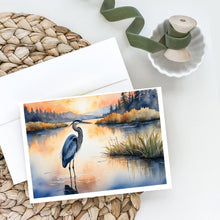 Load image into Gallery viewer, Blue Heron in the Golden Hour Greeting Cards - Blank Note Cards – 8-Pack of Artist-Designed Cards with Envelopes