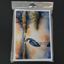 Load image into Gallery viewer, Blue Heron in the Golden Hour Greeting Cards - Blank Note Cards – 8-Pack of Artist-Designed Cards with Envelopes