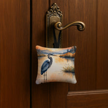 Load image into Gallery viewer, Blue Heron in the Golden Hour Hanging Square Fabric Ornament 3.5 × 3.5