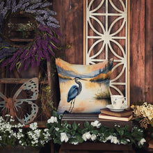 Load image into Gallery viewer, Blue Heron in the Golden Hour Throw Pillow