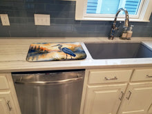 Load image into Gallery viewer, Blue Heron in the Golden Hour Dish Drying Mat