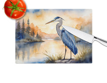 Load image into Gallery viewer, Blue Heron in the Golden Hour Glass Cutting Boards – Durable, Decorative Kitchen Art