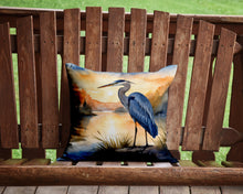 Load image into Gallery viewer, Blue Heron in the Golden Hour Throw Pillow - 14x14 Decorative Pillow – Art for Your Home &amp; Patio