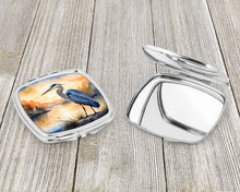 Load image into Gallery viewer, Blue Heron in the Golden Hour Compact Mirror – Stylish Purse Mirror with Artistic Covers