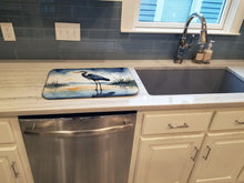 Load image into Gallery viewer, Blue Heron Barely Lit Sky Dish Drying Mat
