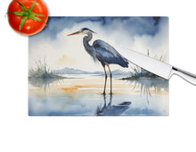 Load image into Gallery viewer, Blue Heron Barely Lit Sky Glass Cutting Boards – Durable, Decorative Kitchen Art