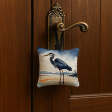 Load image into Gallery viewer, Blue Heron Barely Lit Sky Hanging Square Fabric Ornament 3.5 × 3.5