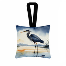 Load image into Gallery viewer, Blue Heron Barely Lit Sky Hanging Square Fabric Ornament 3.5 × 3.5