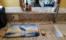 Load image into Gallery viewer, Blue Heron Barely Lit Sky Dish Drying Mat