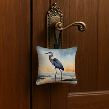 Load image into Gallery viewer, Blue Heron Barely Lit Sky Hanging Square Fabric Ornament 3.5 × 3.5