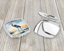 Load image into Gallery viewer, Blue Heron Barely Lit Sky Compact Mirror – Stylish Purse Mirror with Artistic Covers