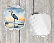 Load image into Gallery viewer, Blue Heron Barely Lit Sky Compact Mirror – Stylish Purse Mirror with Artistic Covers