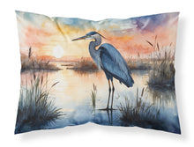 Load image into Gallery viewer, Blue Heron Setting Sun Standard Pillowcase – Artistic Decorative Front, White Back