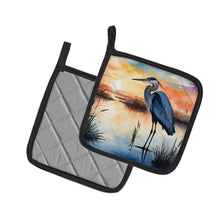 Load image into Gallery viewer, Blue Heron Setting Sun Pot Holders - Set of 2 Decorative Kitchen Helpers | Made in the USA