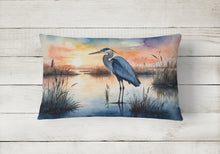 Load image into Gallery viewer, Blue Heron Setting Sun Throw Pillow