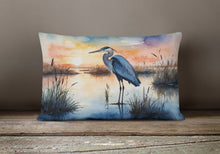 Load image into Gallery viewer, Blue Heron Setting Sun Throw Pillow