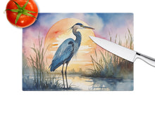 Load image into Gallery viewer, Blue Heron Setting Sun Glass Cutting Boards – Durable, Decorative Kitchen Art