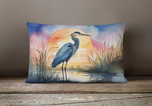 Load image into Gallery viewer, Blue Heron Setting Sun Throw Pillow