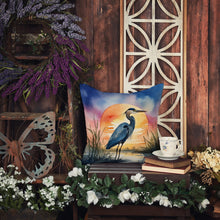 Load image into Gallery viewer, Blue Heron Setting Sun Throw Pillow