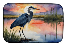 Load image into Gallery viewer, Blue Heron Setting Sun Dish Drying Mat
