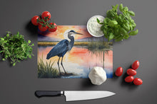 Load image into Gallery viewer, Blue Heron Setting Sun Glass Cutting Boards – Durable, Decorative Kitchen Art