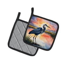 Load image into Gallery viewer, Blue Heron Setting Sun Pot Holders - Set of 2 Decorative Kitchen Helpers | Made in the USA