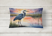 Load image into Gallery viewer, Blue Heron Setting Sun Throw Pillow