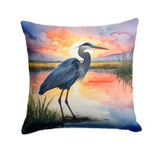 Load image into Gallery viewer, Blue Heron Setting Sun Throw Pillow - 14x14 Decorative Pillow – Art for Your Home &amp; Patio