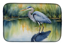 Load image into Gallery viewer, Blue Heron Stalking Prey Dish Drying Mat