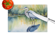 Load image into Gallery viewer, Blue Heron Stalking Prey Glass Cutting Boards – Durable, Decorative Kitchen Art