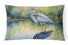 Load image into Gallery viewer, Blue Heron Stalking Prey Throw Pillow