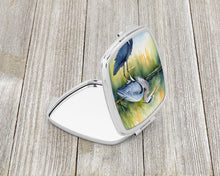 Load image into Gallery viewer, Blue Heron Stalking Prey Compact Mirror – Stylish Purse Mirror with Artistic Covers