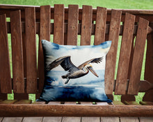 Load image into Gallery viewer, Pelican Diving Throw Pillow - 14x14 Decorative Pillow – Art for Your Home &amp; Patio