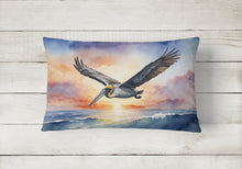 Load image into Gallery viewer, Pelican Fyling at Sunrise Throw Pillow