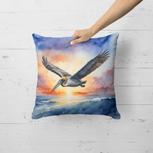 Load image into Gallery viewer, Pelican Fyling at Sunrise Throw Pillow