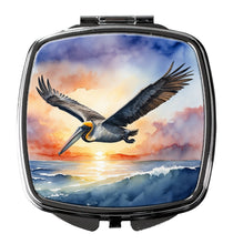 Load image into Gallery viewer, Pelican Fyling at Sunrise Compact Mirror – Stylish Purse Mirror with Artistic Covers