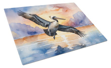 Load image into Gallery viewer, Pelican Fyling at Sunrise Glass Cutting Boards – Durable, Decorative Kitchen Art