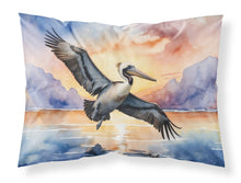 Load image into Gallery viewer, Pelican Fyling at Sunrise Standard Pillowcase – Artistic Decorative Front, White Back