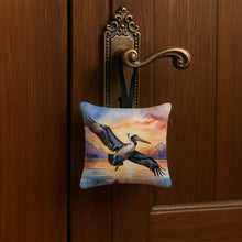 Load image into Gallery viewer, Pelican Fyling at Sunrise Hanging Square Fabric Ornament 3.5 × 3.5