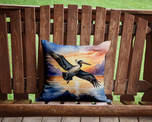 Load image into Gallery viewer, Pelican Fyling at Sunrise Throw Pillow - 14x14 Decorative Pillow – Art for Your Home &amp; Patio