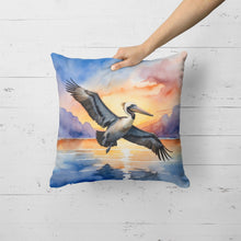 Load image into Gallery viewer, Pelican Fyling at Sunrise Throw Pillow