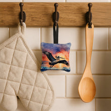 Load image into Gallery viewer, Pelican Fiery Sunset Hanging Square Fabric Ornament 3.5 × 3.5