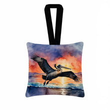 Load image into Gallery viewer, Pelican Fiery Sunset Hanging Square Fabric Ornament 3.5 × 3.5