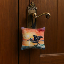 Load image into Gallery viewer, Pelican Fiery Sunset Hanging Square Fabric Ornament 3.5 × 3.5